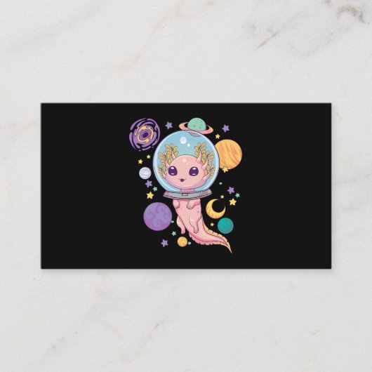 Carte De Visite Espace Axolotl Kawaii Pastel Goth Anime Aesthétiqu (Devant)