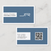 Carte De Visite Espace encadré moderne avec logo et code QR (Devant / Derrière)
