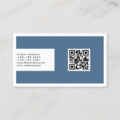 Carte De Visite Espace encadré moderne avec logo et code QR (Dos)