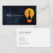 Carte De Visite Espace | Étoiles | Ampoule à fusée (Devant / Derrière)