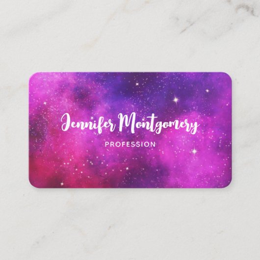 Carte De Visite Espace rose & violet & Étoiles Faux Galaxy (Devant)