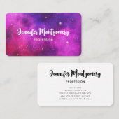 Carte De Visite Espace rose & violet & Étoiles Faux Galaxy (Devant / Derrière)