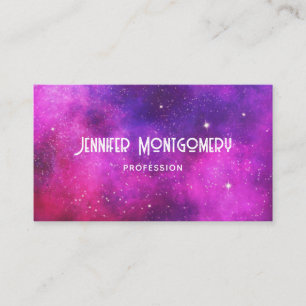 Carte De Visite Espace rose & violet & Étoiles Faux Galaxy