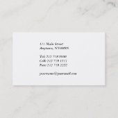 Carte de visite espagnol de drapeau (Dos)