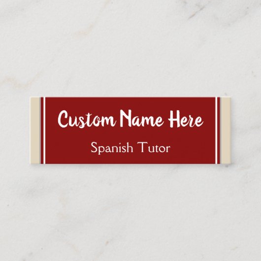 Carte de visite espagnol de tuteur (Devant)