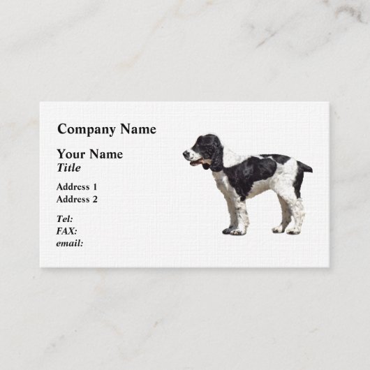 Carte De Visite Espagnol noir et blanc (Devant)