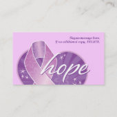 Carte De Visite espoir en ruban violet (Dos)