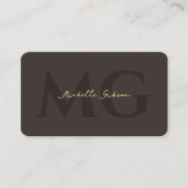 Carte De Visite Espresso Luxe Professionnel Initiales Moderne (Devant)