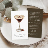 Carte De Visite Espresso Martini Cocktail Bartender professionnel