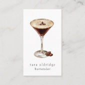 Carte De Visite Espresso Martini Cocktail Bartender professionnel (Devant)