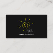 Carte De Visite Esquisse d'ampoule, Electricien (Dos)