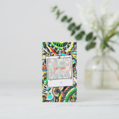 Carte De Visite Esquisse Imaginaire Art - Fleurs Abstraites 3 (Debout devant)