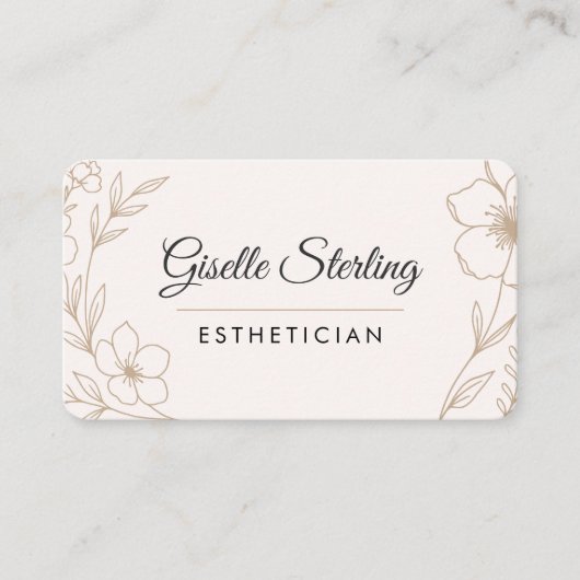 Carte De Visite Esthetician Floral QR Code Professional (Devant)