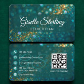 Carte De Visite Esthetician Green QR Code