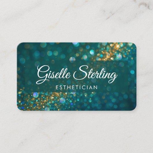 Carte De Visite Esthetician Green QR Code (Devant)