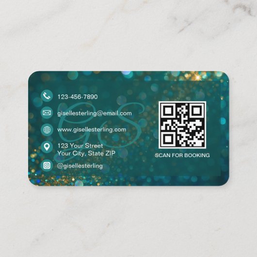 Carte De Visite Esthetician Green QR Code (Dos)
