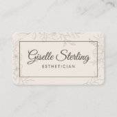 Carte De Visite Esthetician Neutral Floral (Devant)