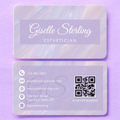 Carte De Visite Esthetician Pastel Purple QR Code