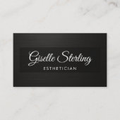 Carte De Visite Esthetician QR Code Black Metallic Luxury  (Devant)