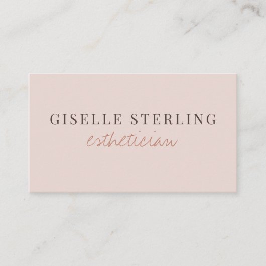 Carte De Visite Esthetician QR Code Blush Pink (Devant)