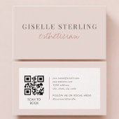 Carte De Visite Esthetician QR Code Blush Pink 