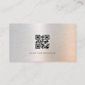 Carte De Visite Esthetician QR Code Brushed Metal (Dos)