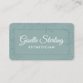 Carte De Visite Esthetician Teal Green Floral (Devant)
