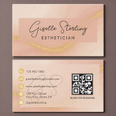 Carte De Visite Esthetician Watercolor QR Code