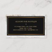 Carte De Visite Esthéticien blanc élégant de clou du marbre | (Dos)