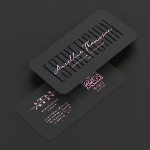 Carte De Visite Esthéticienne Cosmétologue Black Pink