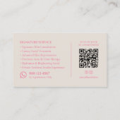 Carte De Visite Esthéticienne licenciée élégante Script Rose sable (Dos)
