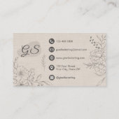 Carte De Visite Esthéticienne Lin Floral Line Art Script (Dos)