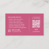 Carte De Visite Esthéticienne Luxe Script Esthétique Rose (Dos)