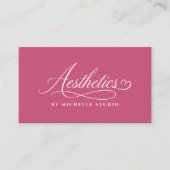 Carte De Visite Esthéticienne Luxe Script Esthétique Rose (Devant)