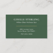 Carte De Visite Esthéticienne Vert Or (Dos)