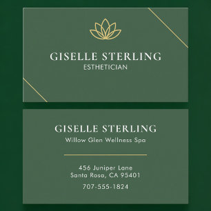 Carte De Visite Esthéticienne Vert Or
