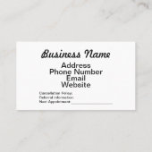 Carte De Visite Esthétique (Dos)