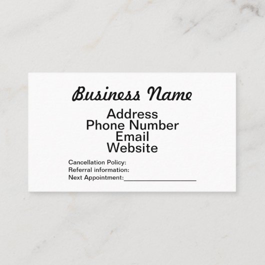 Carte De Visite Esthétique (Dos)