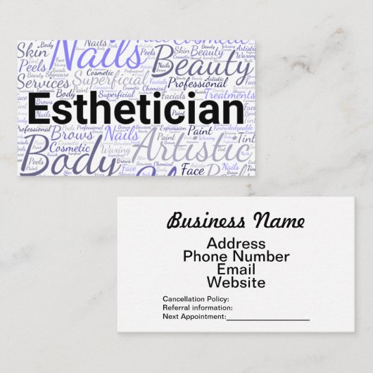 Carte De Visite Esthétique (Devant / Derrière)