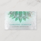 Carte De Visite Esthétique à fleurs de lotus turquoises (Devant)