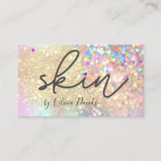 Carte De Visite Esthétique Beauté Gold Parties scintillant Skincar (Devant)