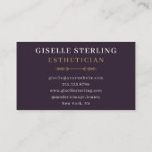 Carte De Visite Esthétique Beauté violet or Wavy Aquarelle (Dos)