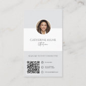 Carte De Visite Esthétique Beautician Grey QR Code & Photo (Dos)