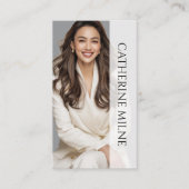 Carte De Visite Esthétique Beautician Grey QR Code & Photo (Devant)