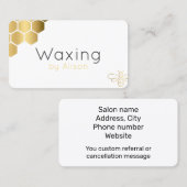 Carte De Visite Esthétique cirant (Devant / Derrière)