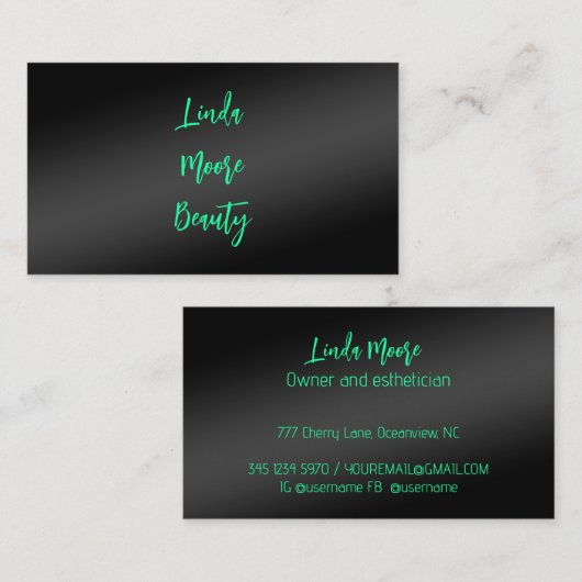 Carte De Visite Esthétique de beauté (Devant / Derrière)