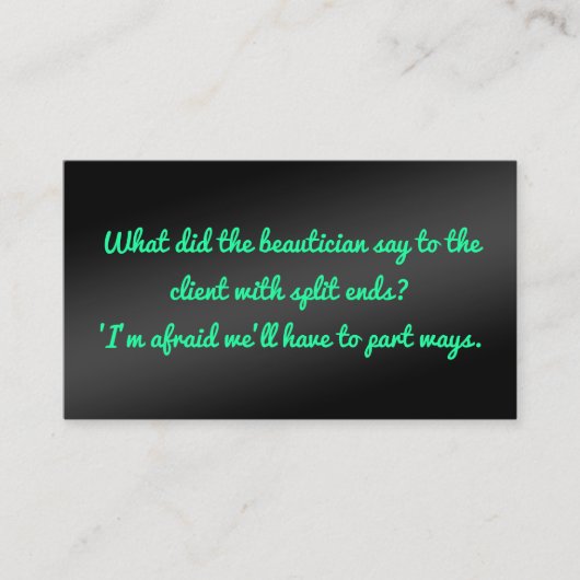 Carte De Visite Esthétique de beauté humoristique (Devant)