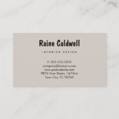 Carte De Visite Esthétique feuille moderne de Space Designer. (Dos)