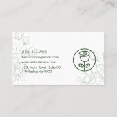 Carte De Visite Esthétique Frais Moderne Naturel Élégant Vert Prop (Dos)