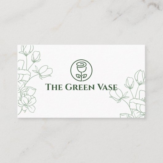 Carte De Visite Esthétique Frais Moderne Naturel Élégant Vert Prop (Devant)